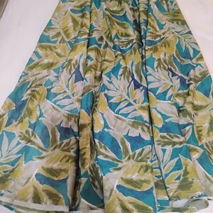 Rachel Zoe Tropical Leaf Maxi Skirt - Green and Blue